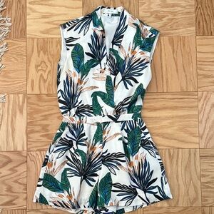 Reiss Leaf Print Sleeveless Top